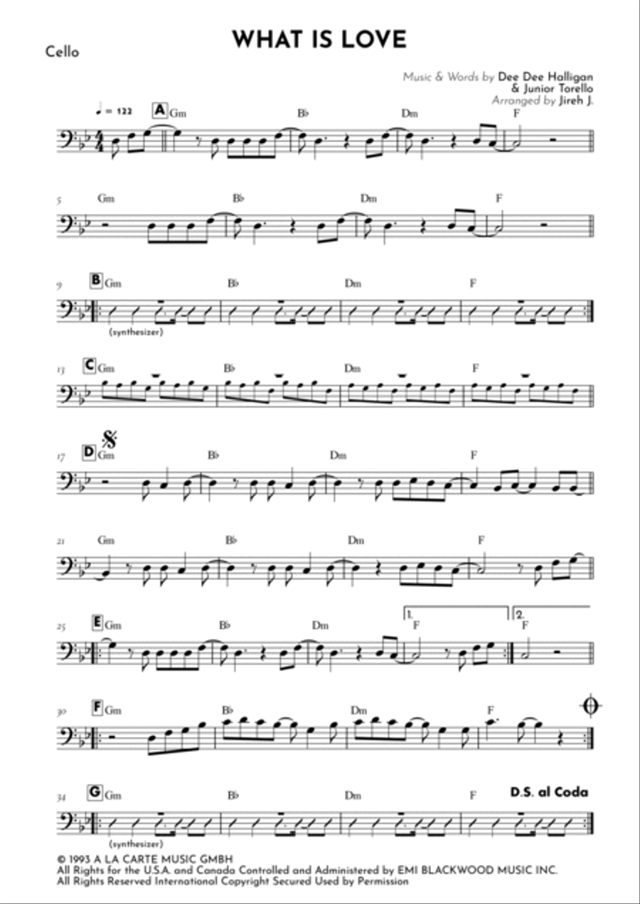 What Is Love Cello Solo scores gallery preview page 2