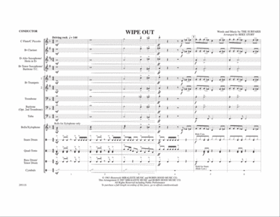 Wipe Out Wipe Out Marching Band scores gallery preview page 10