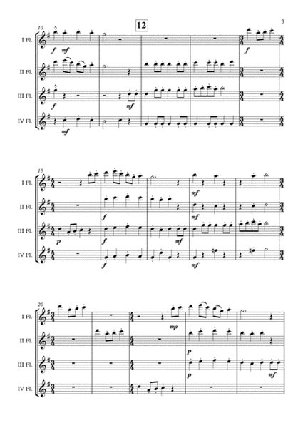 "The Twelve Days Of Christmas" Flute Quartet arr. Adrian Wagner image number null