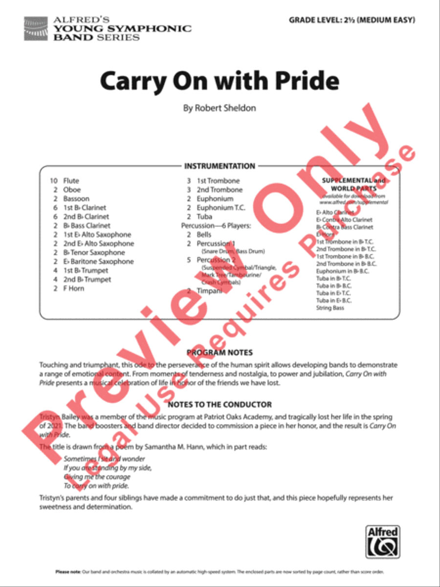 Carry On With Pride Concert Band scores gallery preview page 2