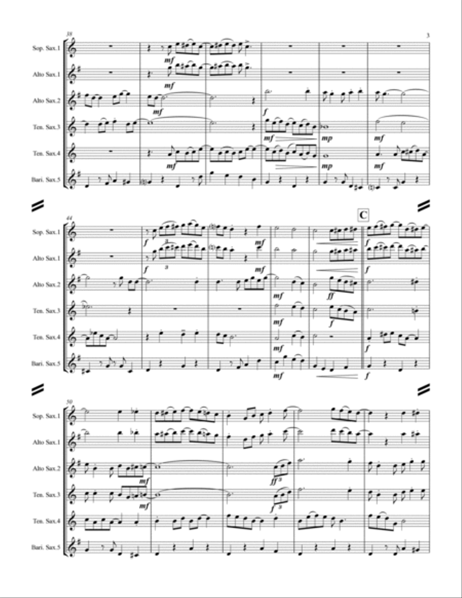 A Closer Walk With Thee (for Saxophone Quintet SATTB or AATTB) Saxophone Quintet scores gallery preview page 4