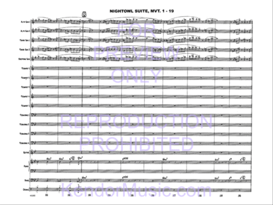Nightowl Suite, Movement 1 (11 p.m. - Searching For Birdland) Jazz Ensemble scores gallery preview page 21