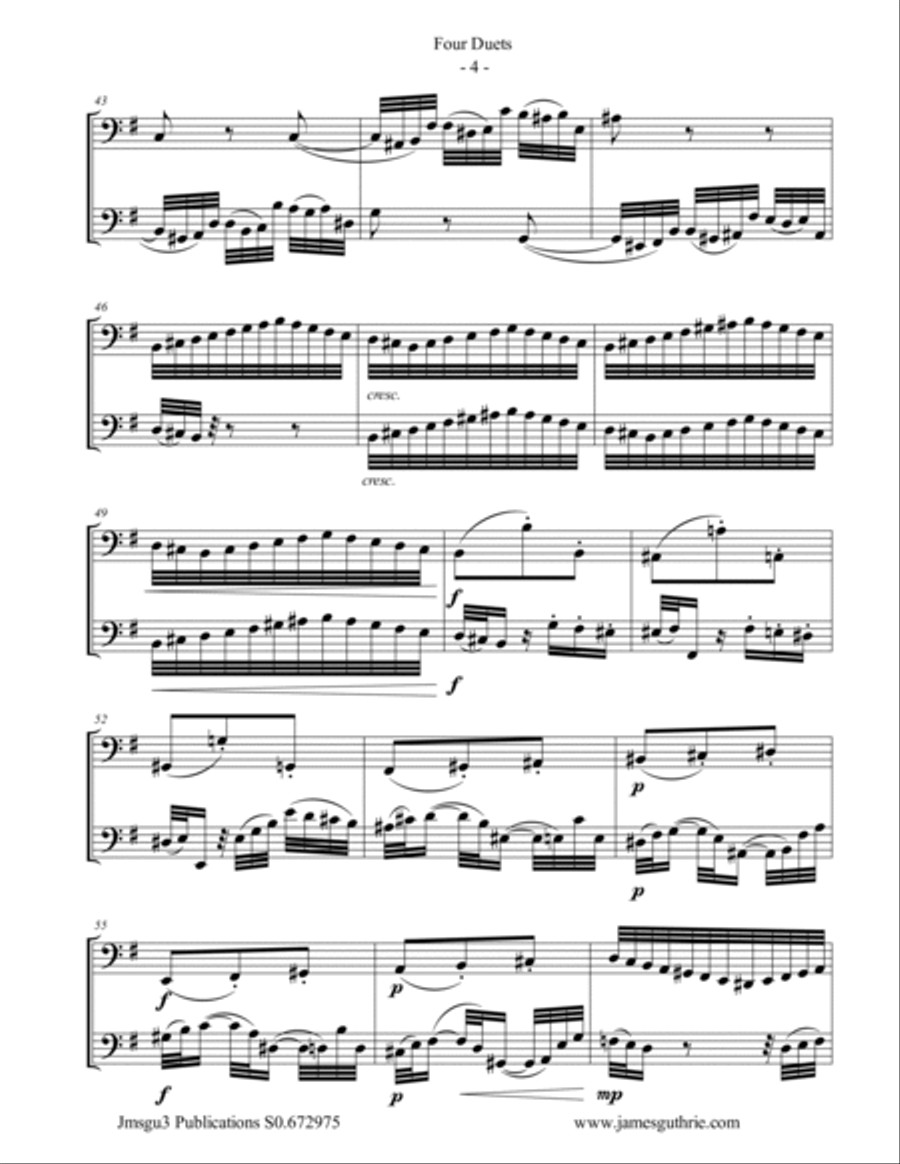 Bach: Four Duets for Bassoon & Cello Bassoon scores gallery preview page 4