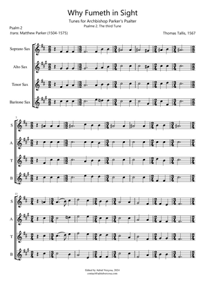 Why Fumeth in Sight - Sax Quartet - Score Only