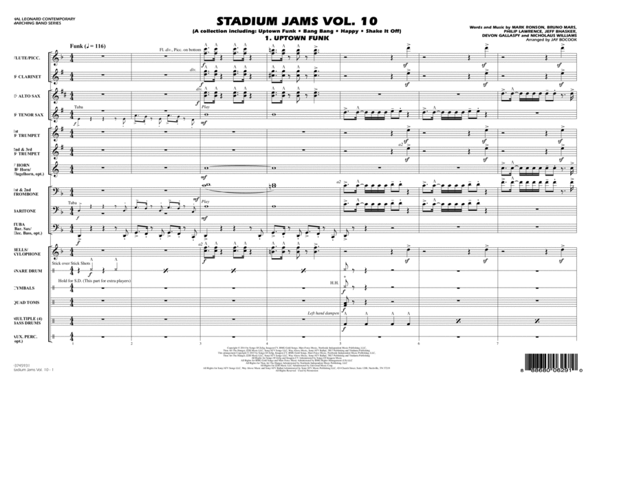 Stadium Jams Vol. 10 - Conductor Score (Full Score) Marching Band scores gallery preview page 1