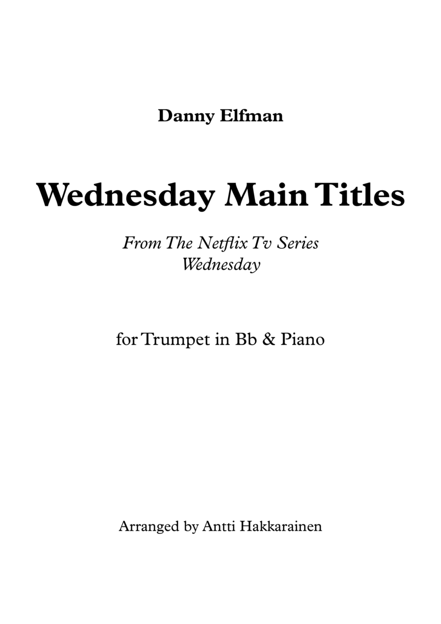 Wednesday Main Titles B-Flat Trumpet scores gallery preview page 1