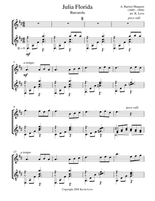 Julia Florida - Barcarola (Flute and Guitar) - Score and Parts