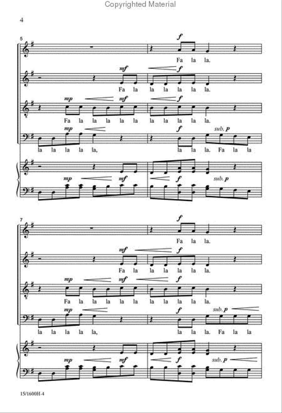 Thirty Second Fa La La Thirty Second Fa La La 4-Part scores gallery preview page 3