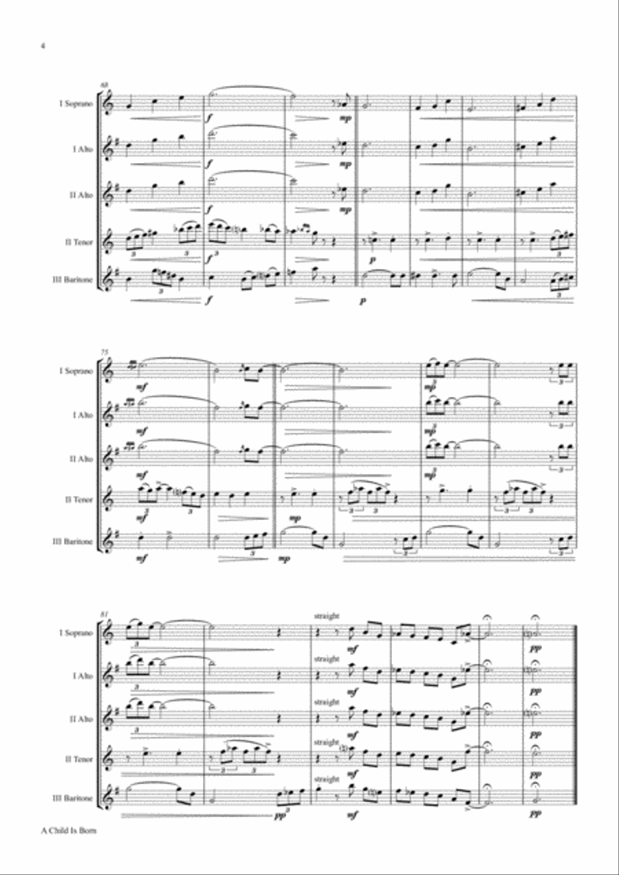 A Child Is Born Woodwind Trio scores gallery preview page 4