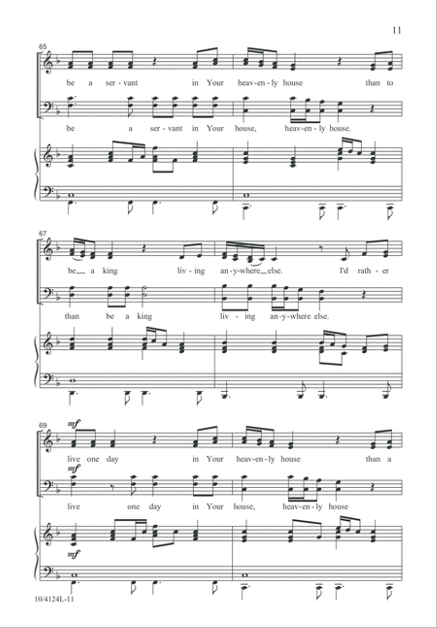 A Servant in Your Heavenly House 4-Part scores gallery preview page 11