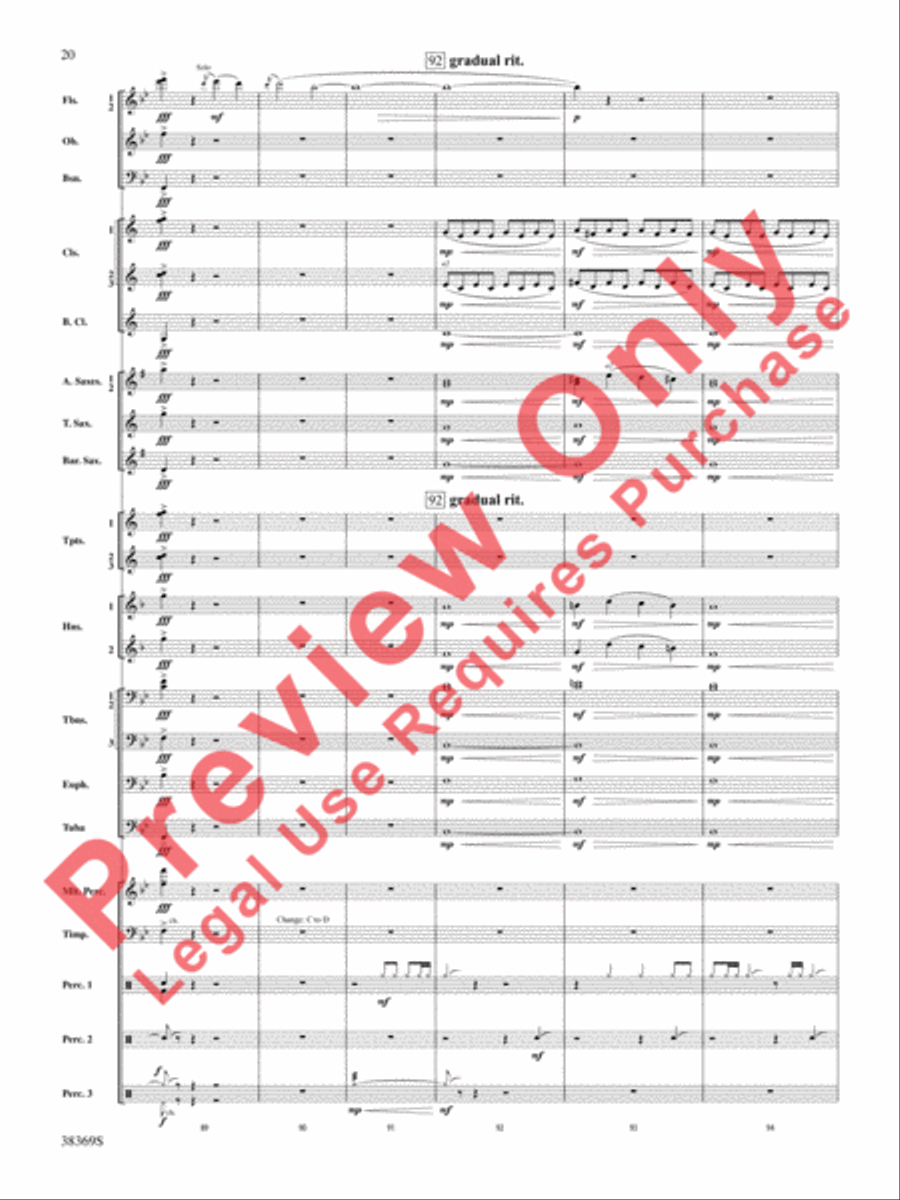 Man of La Mancha Concert Band scores gallery preview page 21