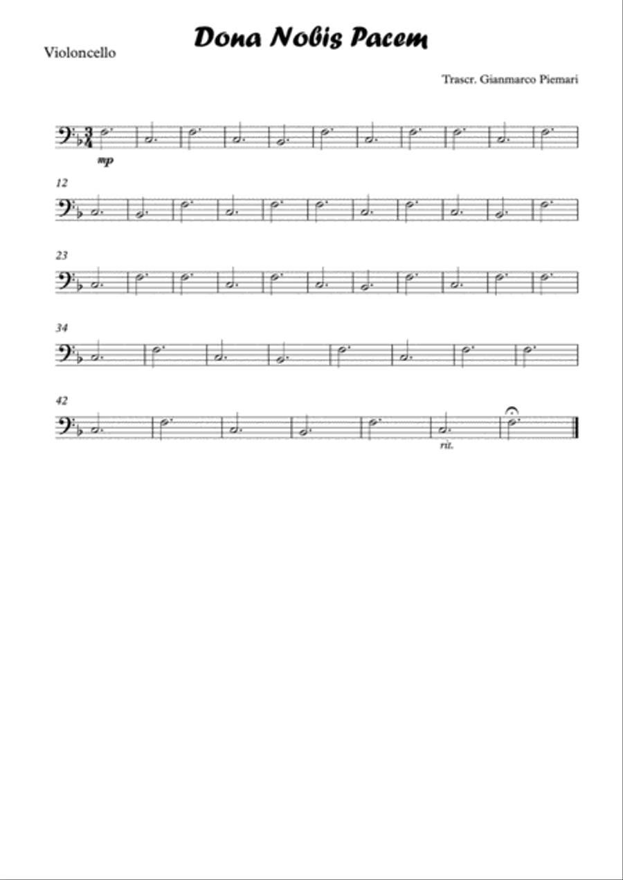 Dona Nobis Pacem (W.A.Mozart) Piano Quartet scores gallery preview page 2
