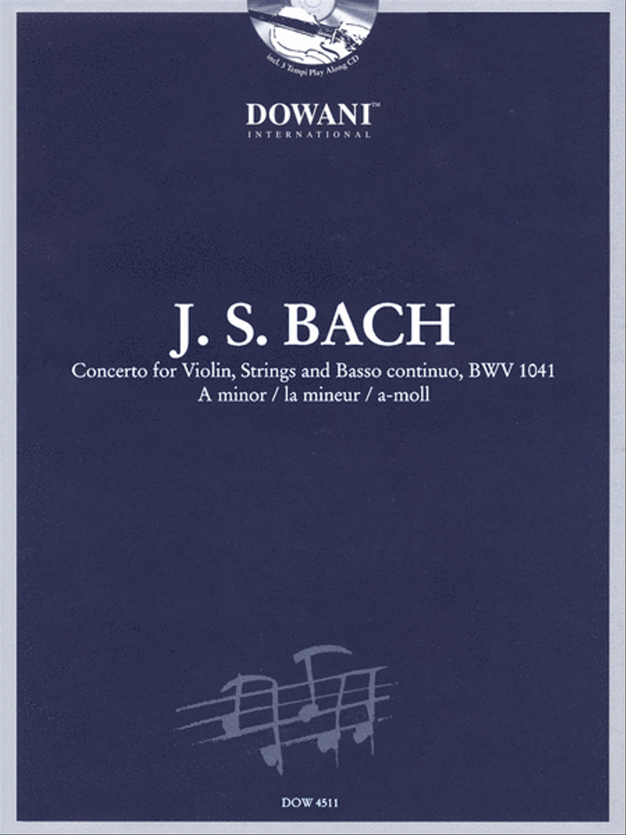 Bach: Concerto for Violin, Strings and Basso Continuo BWV 1041 in A Minor Violin Solo scores gallery preview page 1