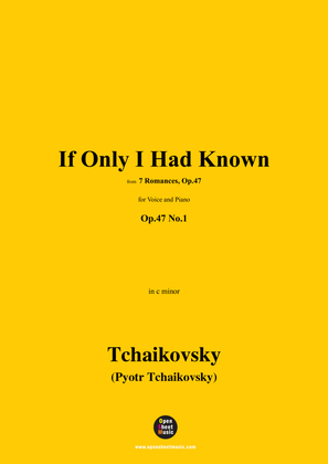 Book cover for Tchaikovsky-If Only I Had Known,in c minor,Op.47 No.1