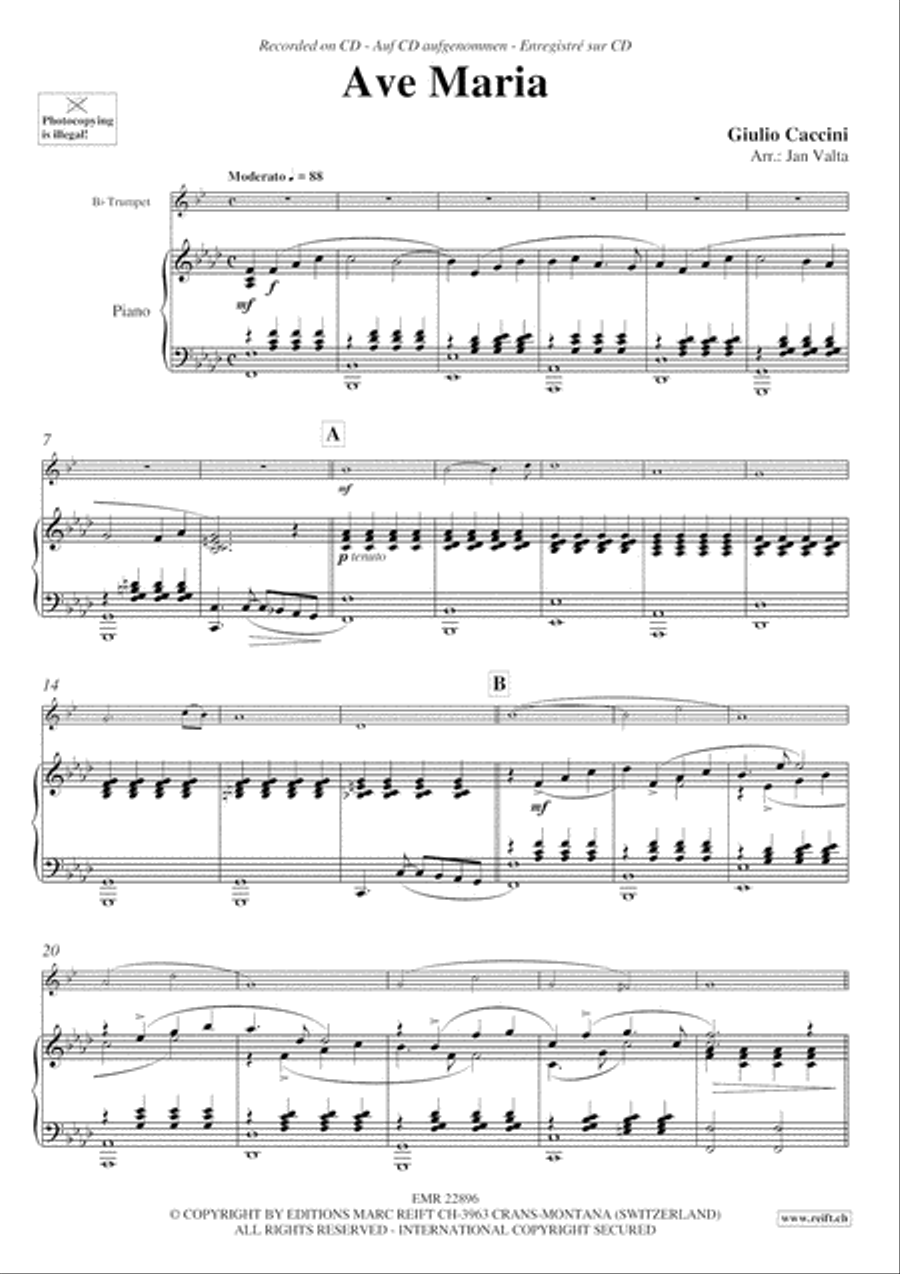 Ave Maria Ave Maria Trumpet Solo scores gallery preview page 4