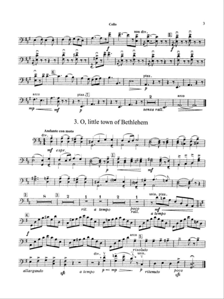 Suite of Carols: Cello Suite of Carols: Cello String Orchestra scores gallery preview page 3