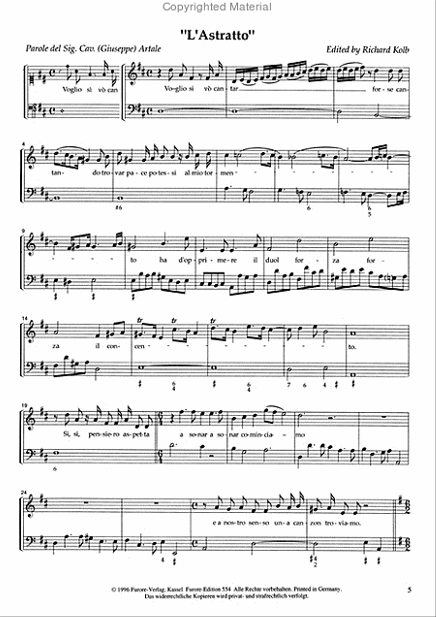 L'Astratto. Aria from op. 8 Voice Solo scores gallery preview page 2