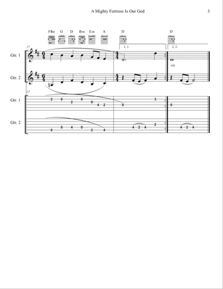 20 Greatest Hymns for Guitar Duet with TAB Guitar Tablature scores gallery preview page 5