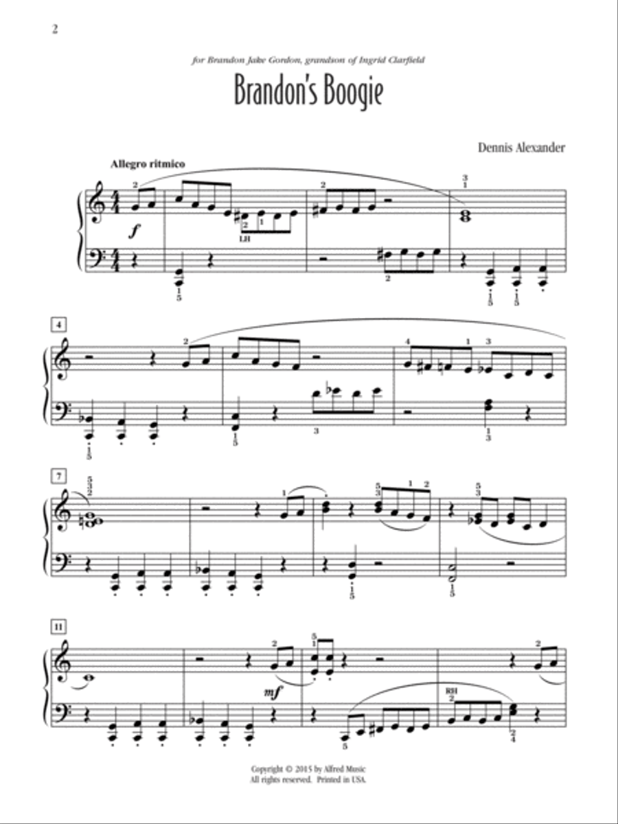 Brandon's Boogie Piano Solo scores gallery preview page 2