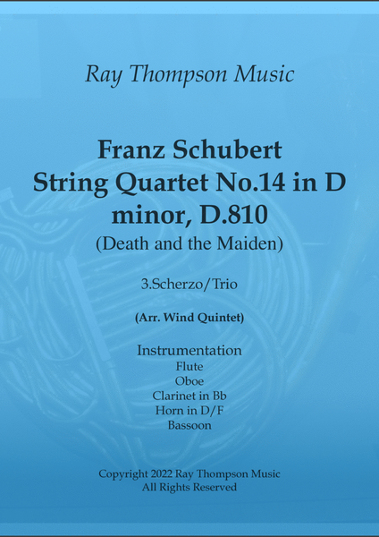 Schubert: String Quartet No.14 in D minor, D.810 Mvt.III Scherzo/Trio - wind quintet image number null