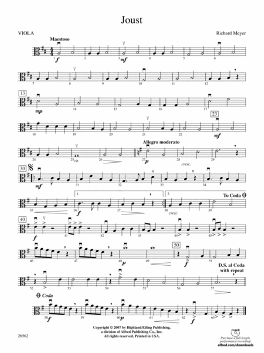 Joust: Viola String Orchestra scores gallery preview page 1