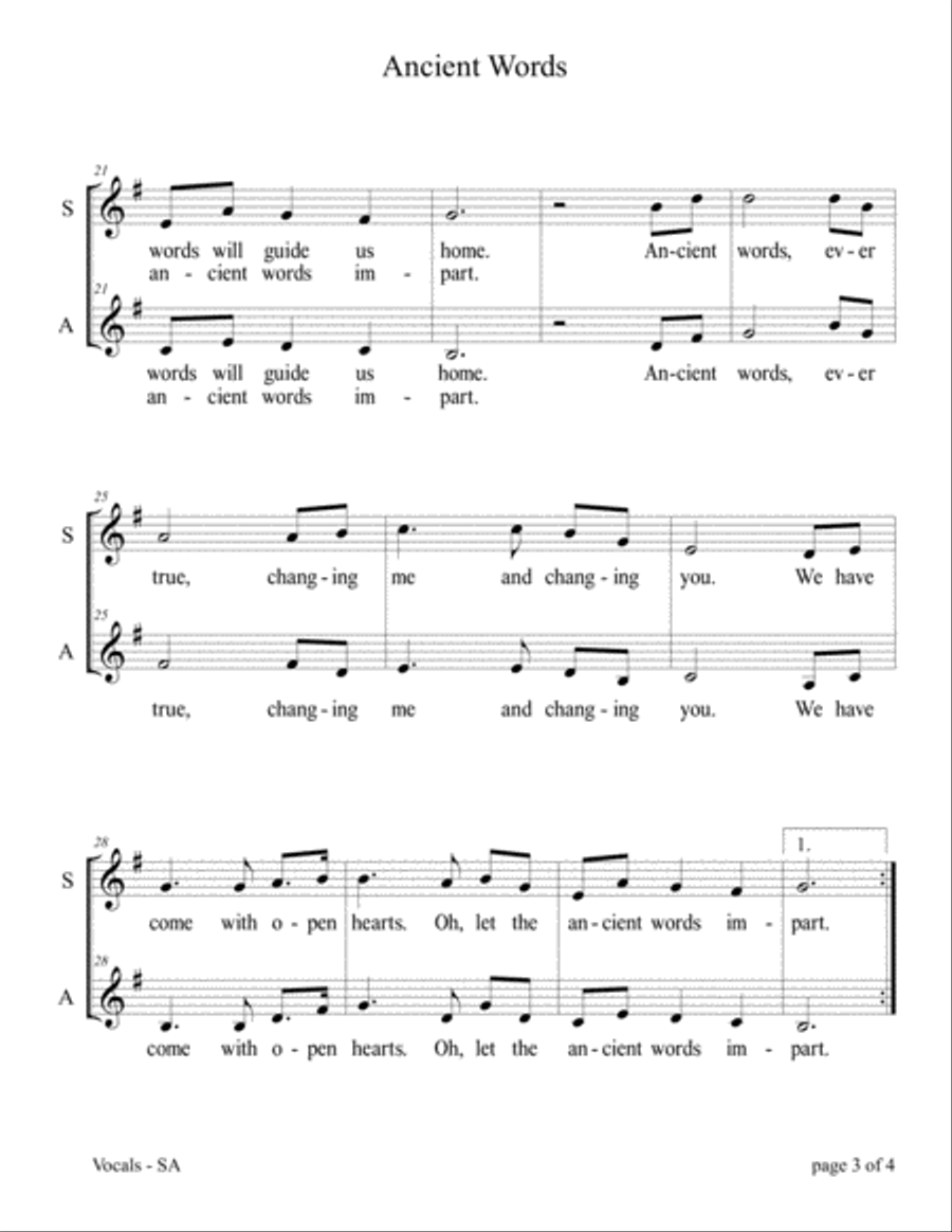 Ancient Words 2-Part scores gallery preview page 3