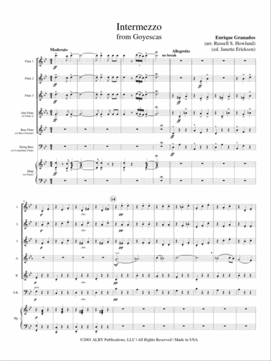 Intermezzo from Goyescas for Flute Choir Flute Choir scores gallery preview page 2