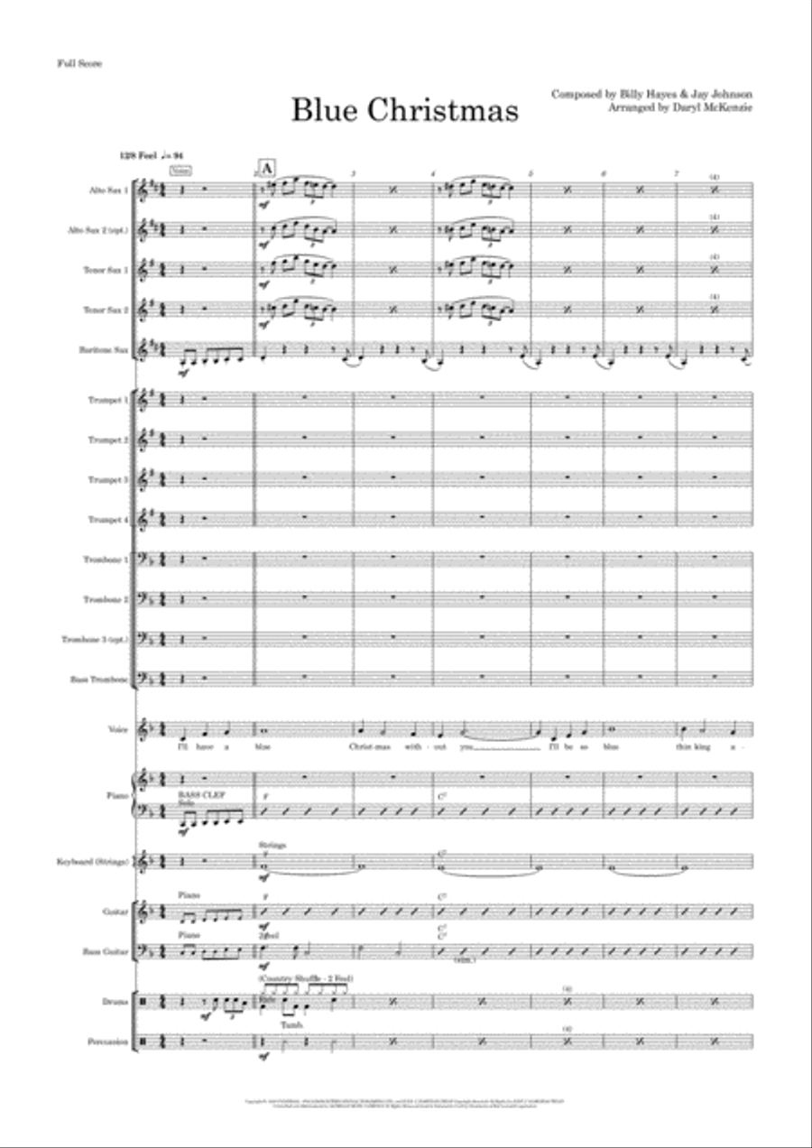 Blue Christmas Jazz Ensemble scores gallery preview page 1
