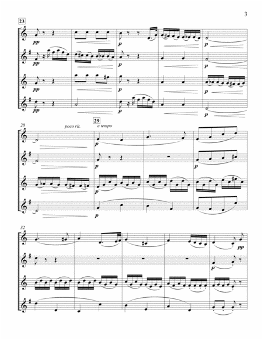 ADAGIO CANTABILE from 'Pathetique' Sonata, Op 13 Woodwind Quartet scores gallery preview page 4