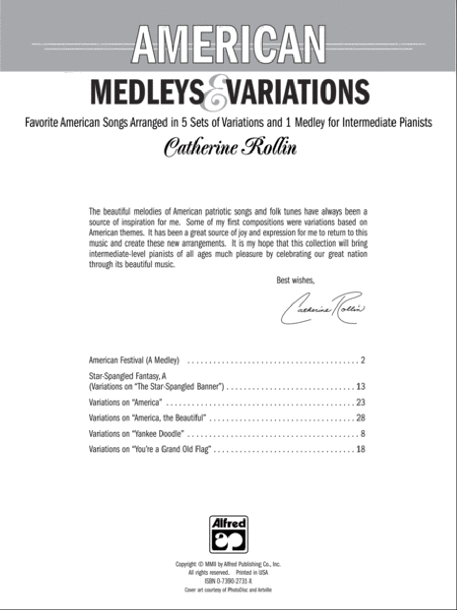 American Medleys & Variations Piano Solo scores gallery preview page 2
