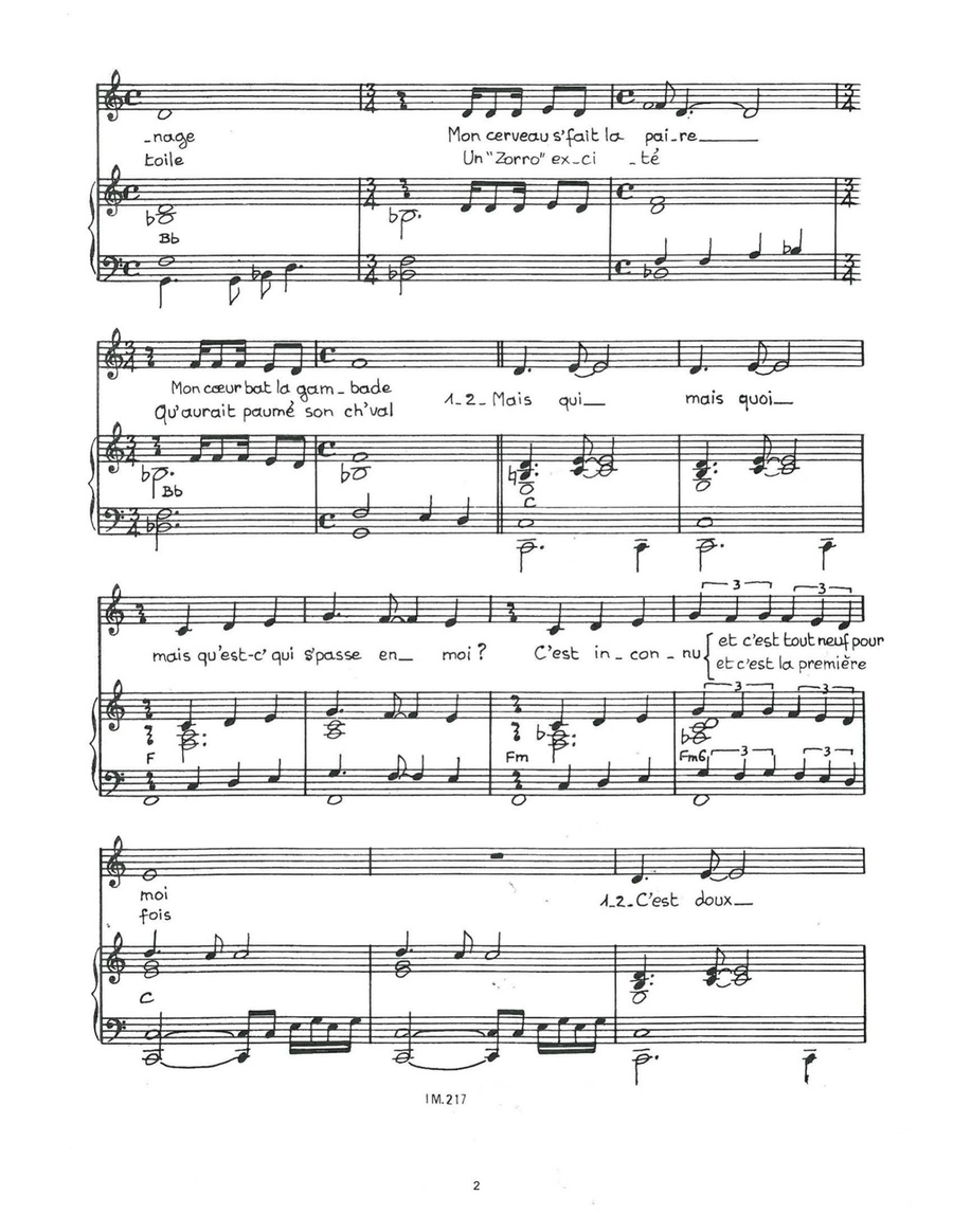 L'Amour Qui Frappe Piano, Vocal scores gallery preview page 2