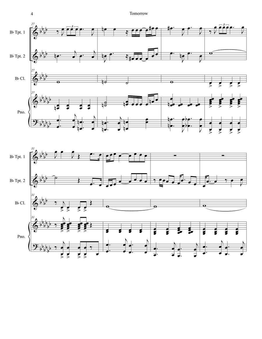 Tomorrow Trumpet Duet scores gallery preview page 4