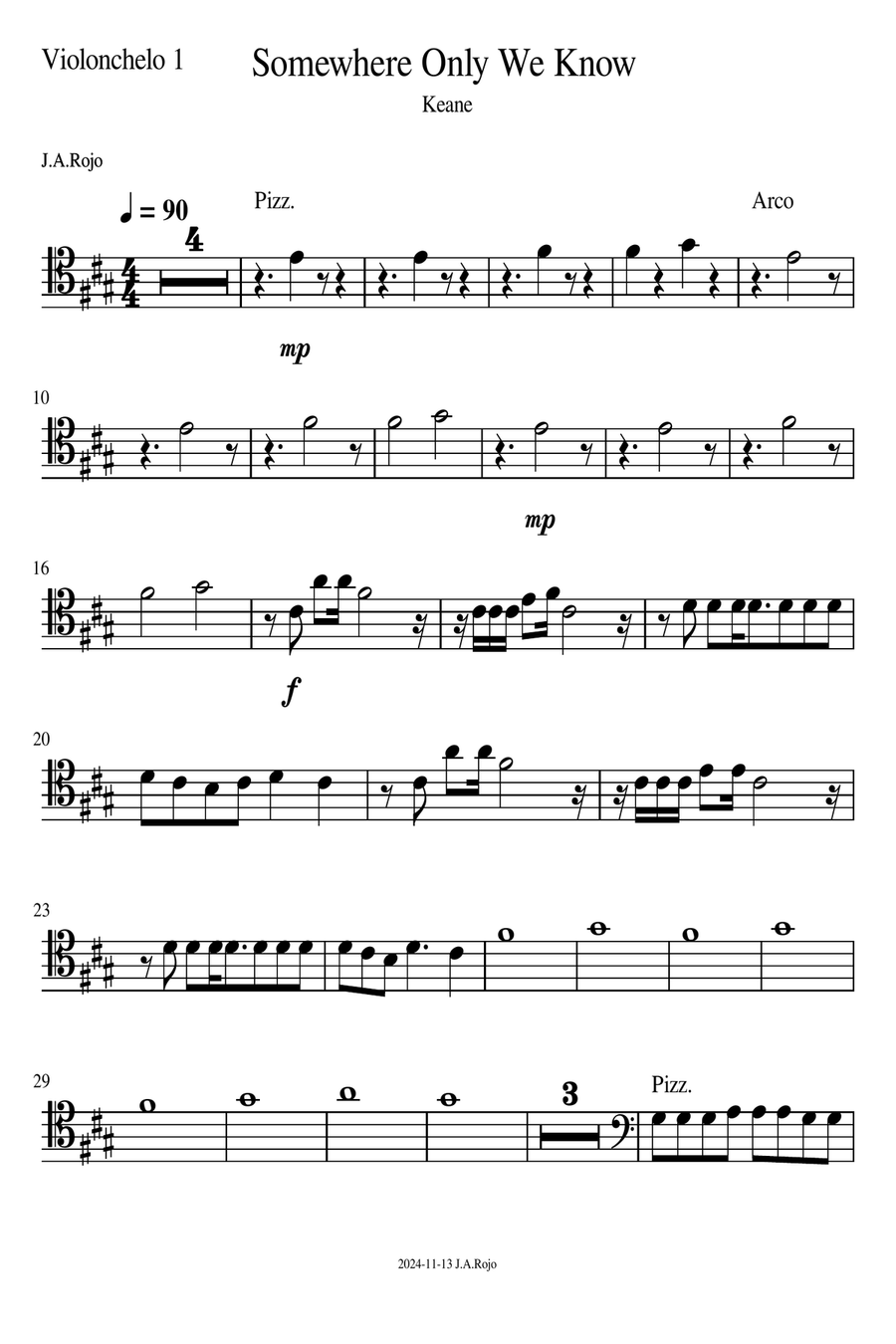 Somewhere Only We Know Somewhere Only We Know String Quartet scores gallery preview page 6