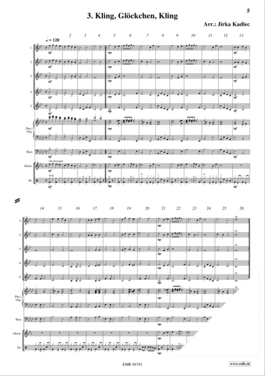 12 Easy Christmas Songs Clarinet Quintet scores gallery preview page 5