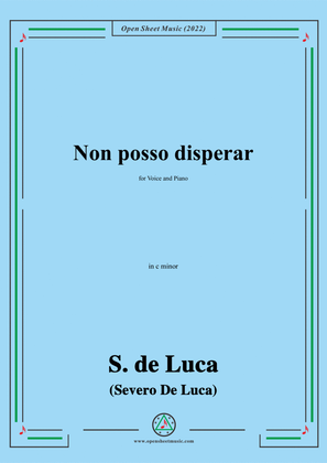 Book cover for S. de Luca-Non posso disperar,in c minor