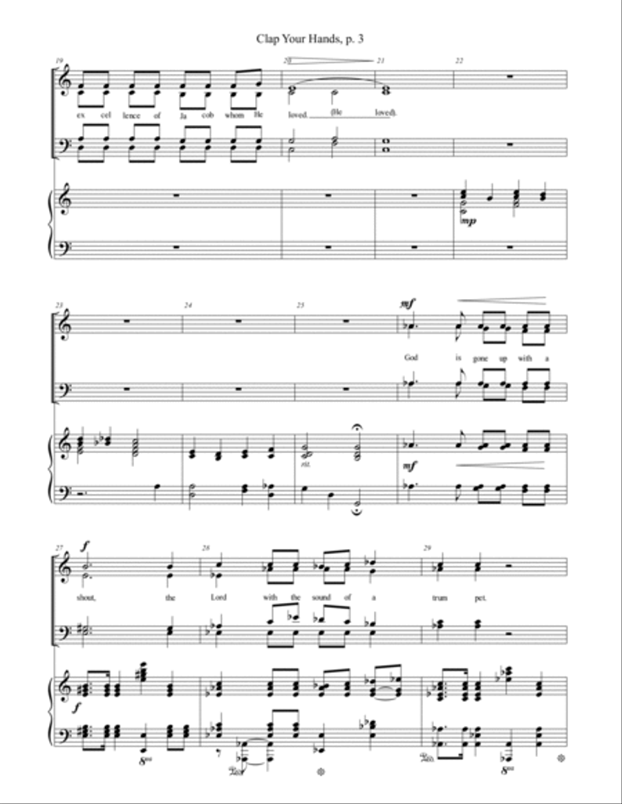 Clap Your Hands 4-Part scores gallery preview page 3
