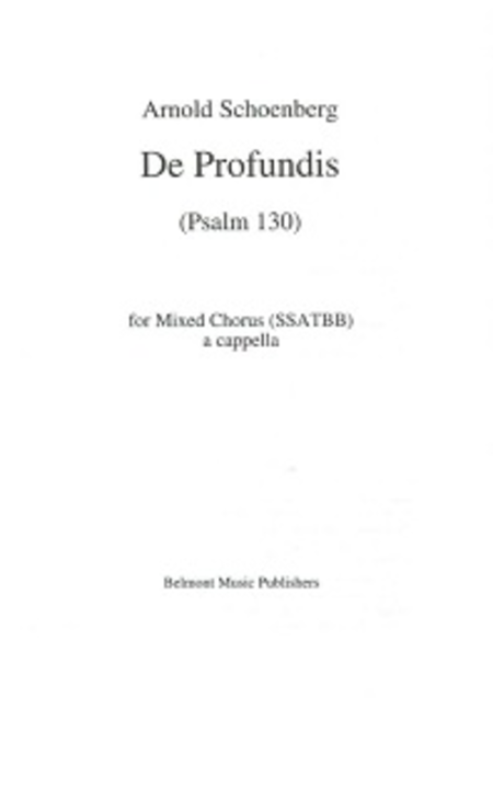 De Profundis, Op. 50b (Psalm 130) for Mixed Chorus (SSATBB) (a cappella score)