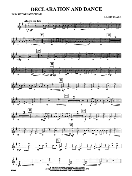 Declaration and Dance: E-flat Baritone Saxophone
