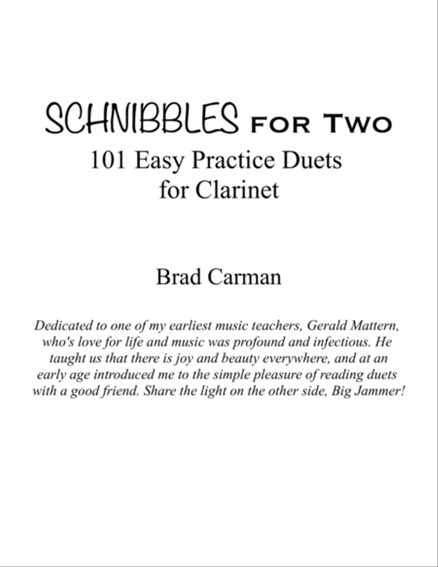 SCHNIBBLES for Two: 101 Easy Practice Duets for Band: CLARINET Clarinet Duet scores gallery preview page 2