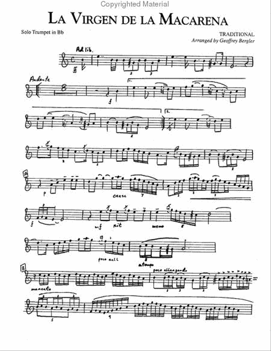 La Virgen De La Macarena for Brass Quintet Brass Quintet scores gallery preview page 2