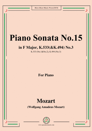 Book cover for Mozart-Piano Sonata No.15 in F Major,K.533(&K.494),No.3