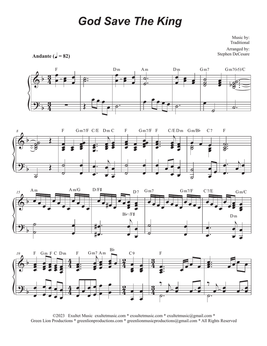 God Save The King (Trombone solo and Piano) Piano scores gallery preview page 5
