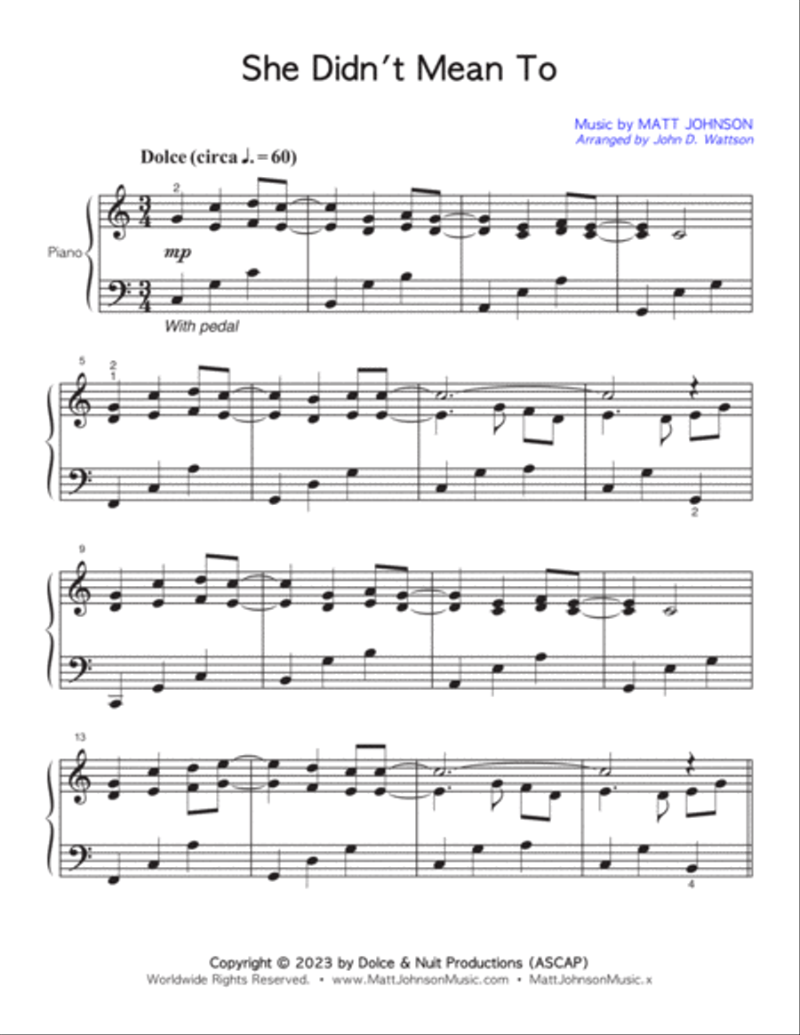 She Didn't Mean To • John D. Wattson Series Piano Method scores gallery preview page 2