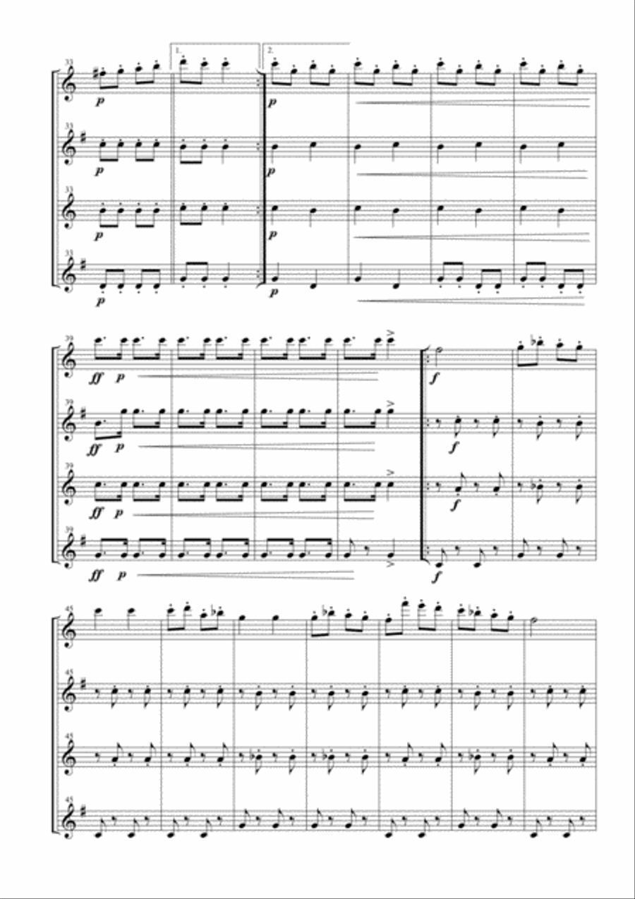Infernal Galop (Can Can) for Saxophone Quartet Saxophone Quartet scores gallery preview page 3