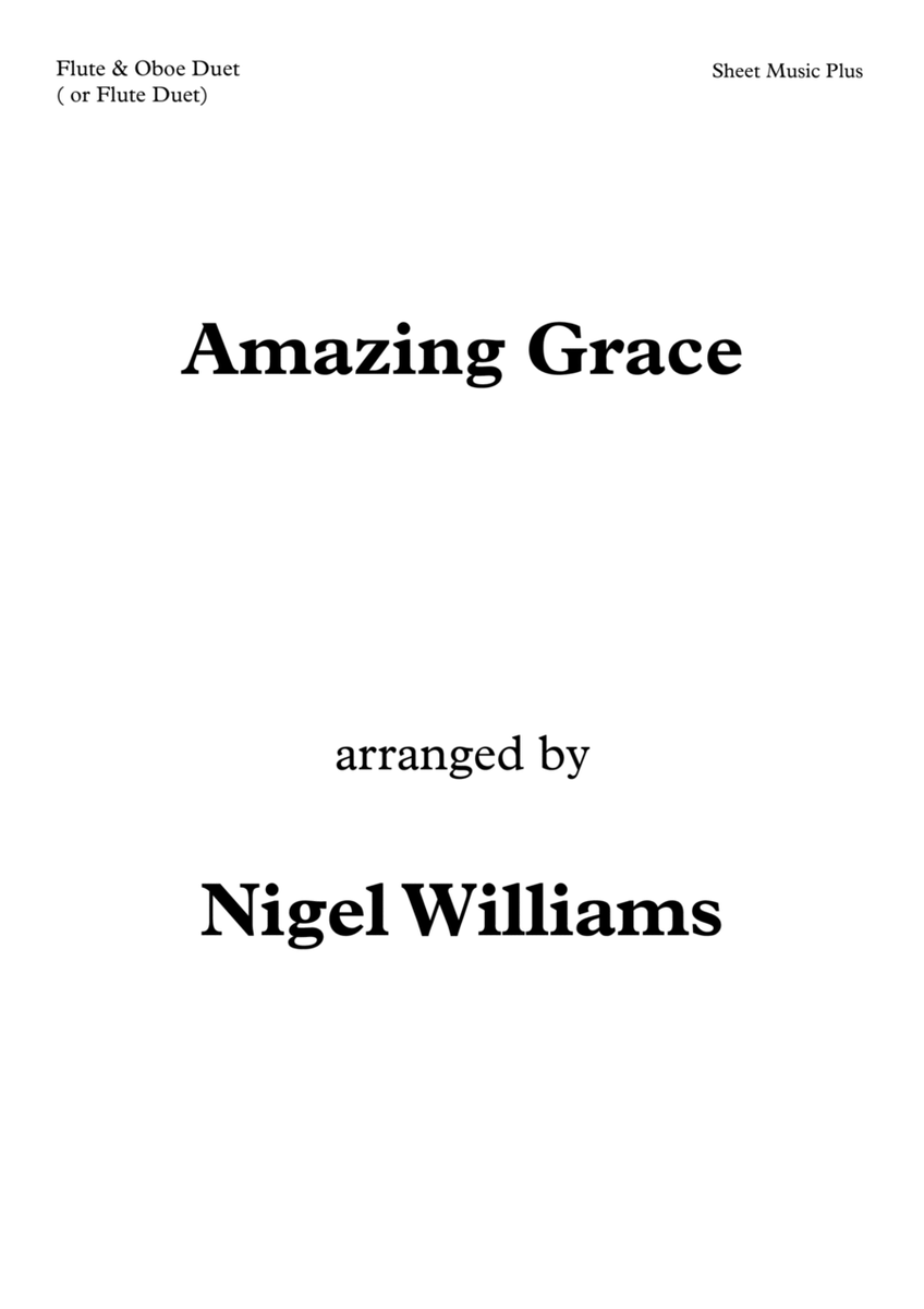 Amazing Grace, Duet for Flute and Oboe (or two Flutes) image number null