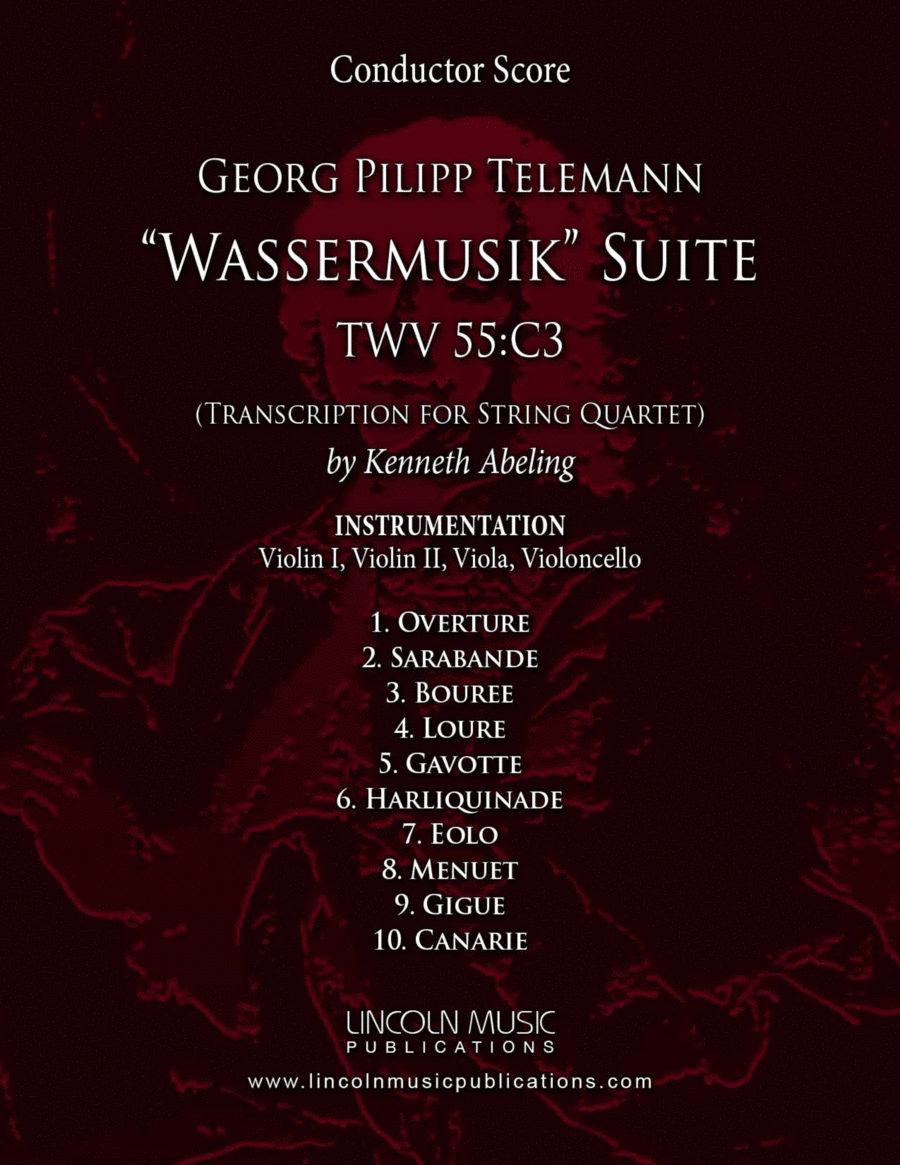 Telemann – Wassermusik Suite Complete (for String Quartet) String Quartet scores gallery preview page 1