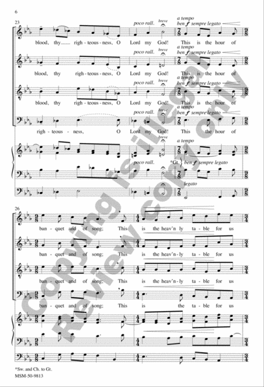 This Is the Hour of Banquet and of Song 4-Part scores gallery preview page 6
