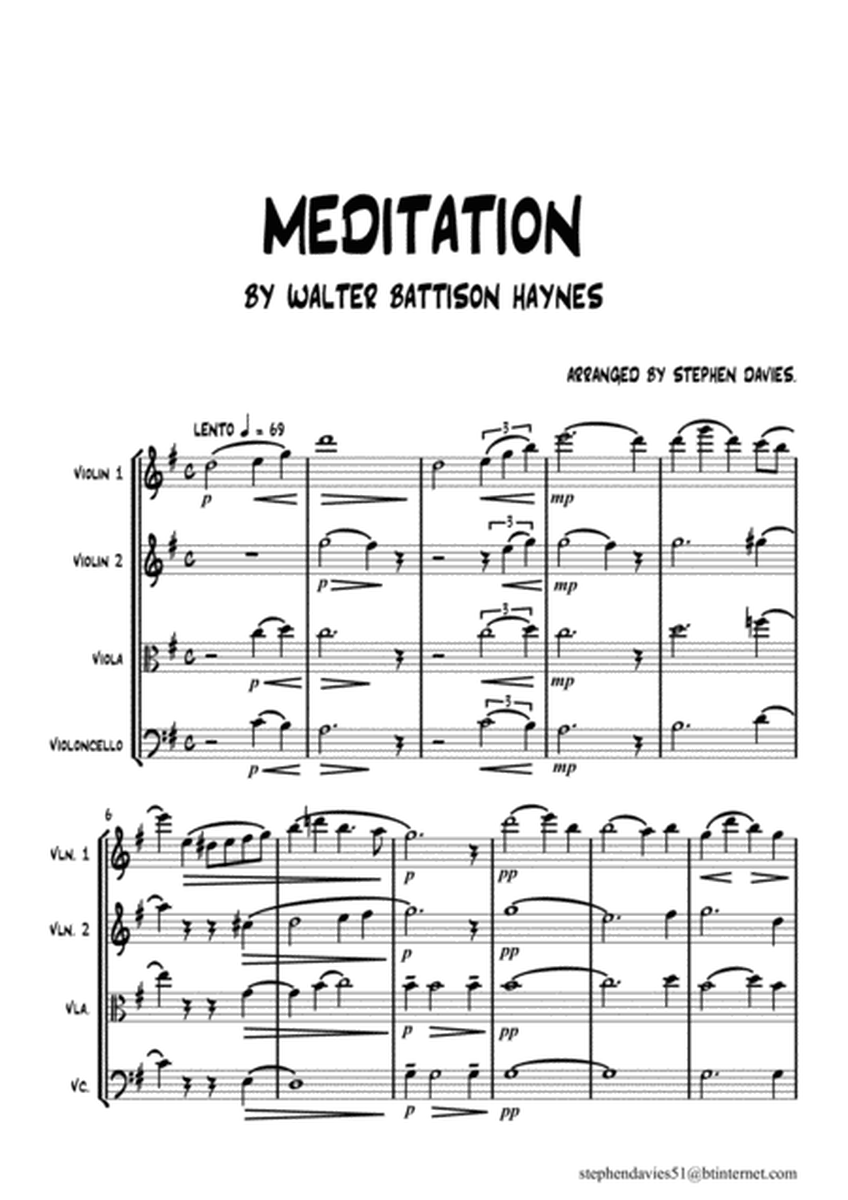 Meditation by Walter Battison Haynes for String Quartet image number null