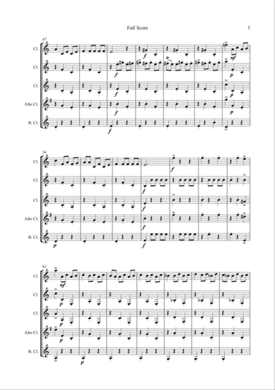 Danse Macabre for Clarinet Quartet Clarinet Quartet scores gallery preview page 4