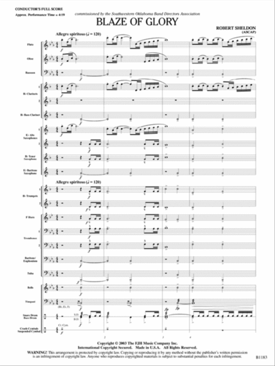 Blaze of Glory Blaze of Glory Concert Band scores gallery preview page 2